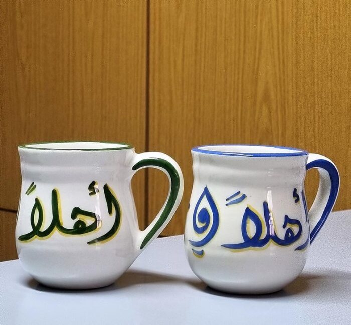 Handmade ceramic cup Ahla w Sahla