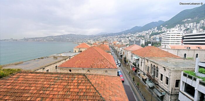 Old souk of Jounieh with red roof