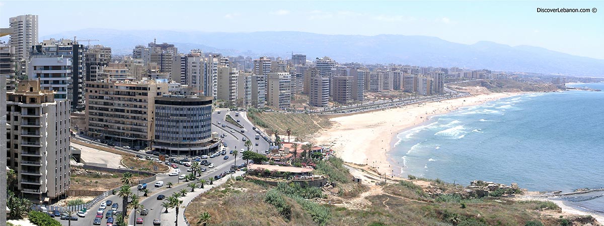 Panoramic photo of Ramlet el Bayda and residential Beirut