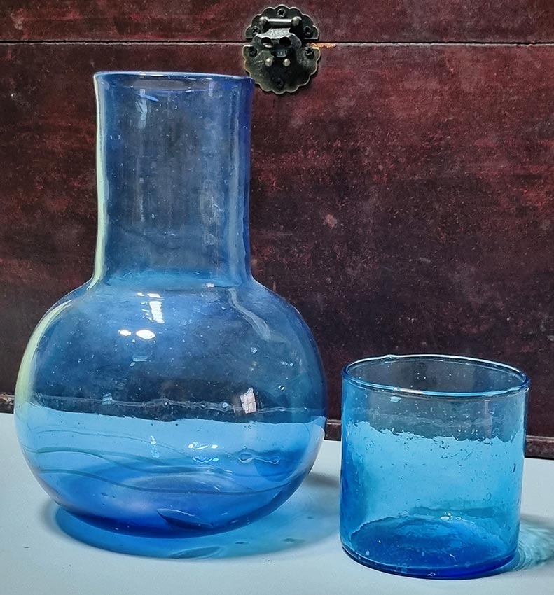 Blown Glass Water recipient and cup