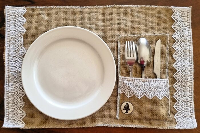 Table placemats for dining. Each mat comes with oriental embroidery