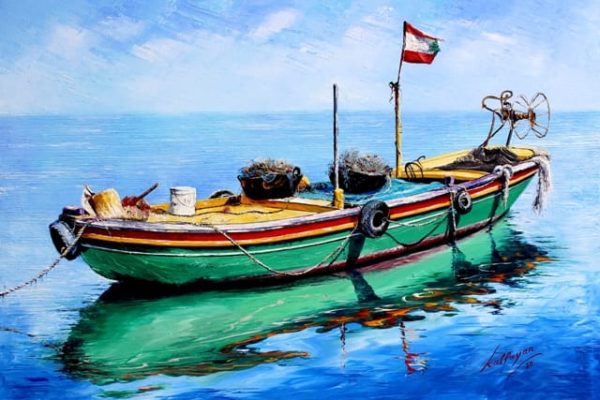 Art print paintings showing views Lebanon artist André Kalfayan