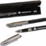 Stainless steel pen leather-lined