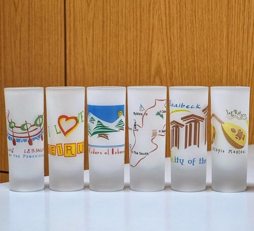 Printed frosted shooter glasses