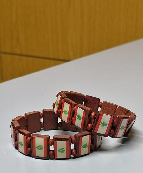 Two wood bracelets