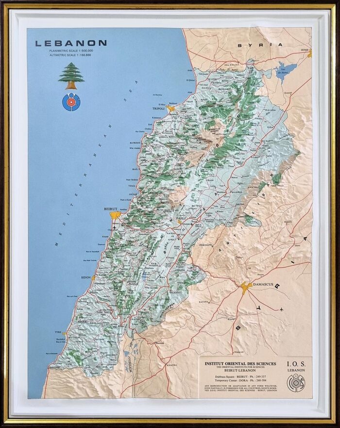 Map of Lebanon in 3d