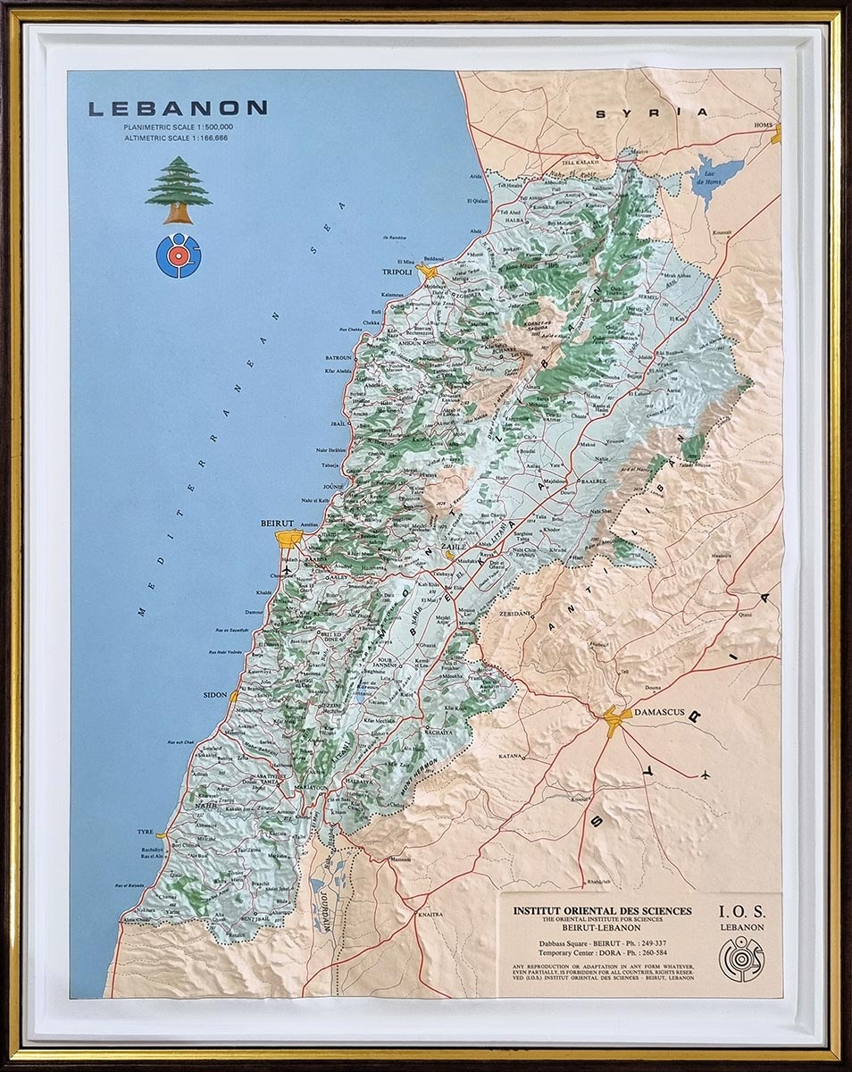Map of Lebanon in 3d