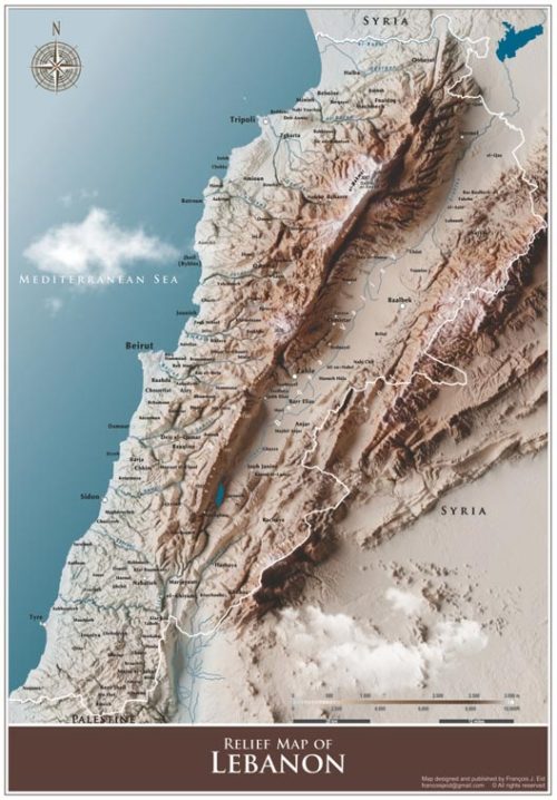 Relief Lebanon Map