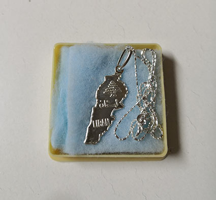 Silver pendant – Lebanese map