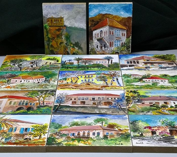Lebanese houses paintings