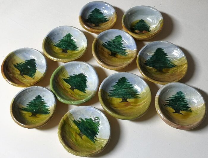 Clay souvenirs pottery painted