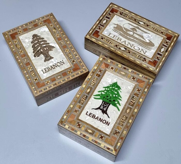 Wooden Lebanon affordable mosaic tea box
