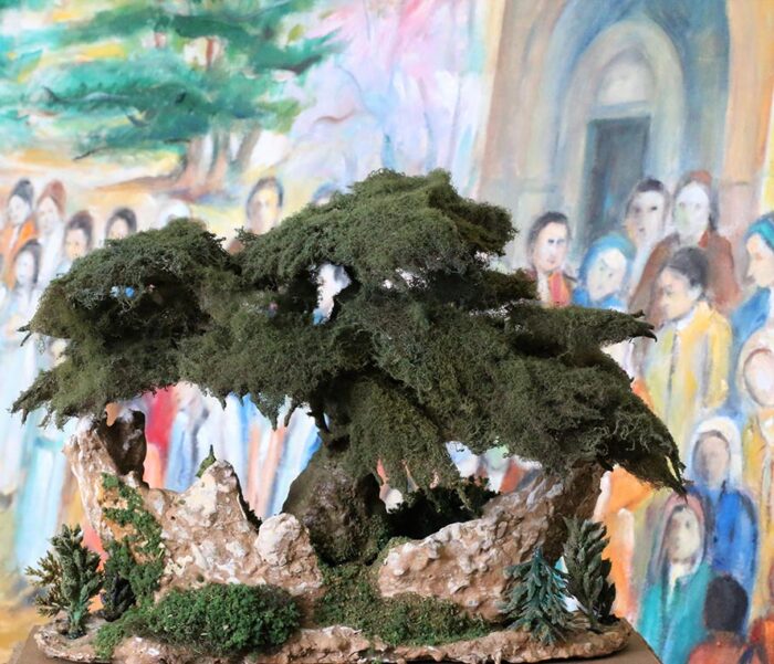 Sculpture of bonsai cedar tree made in Lebanon