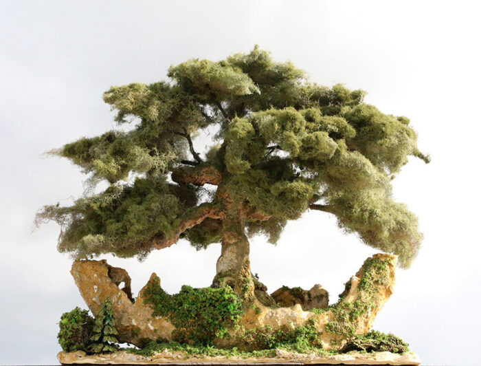 Sculpture artificial bonsai cedar tree - made in Lebanon