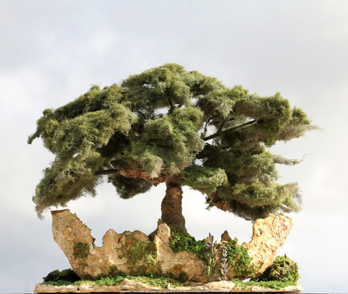 Sculpture artificial bonsai cedar tree - made in Lebanon