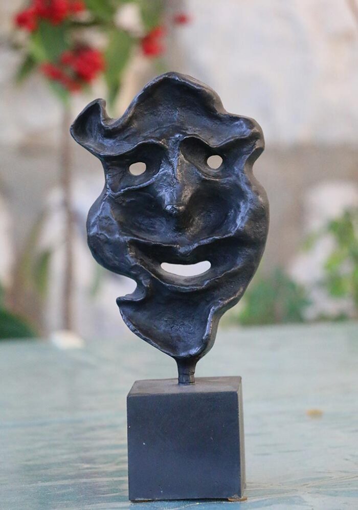 Lebanese bronze mask sculpture