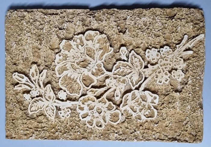 Flower sculpture sandstone bas-relief