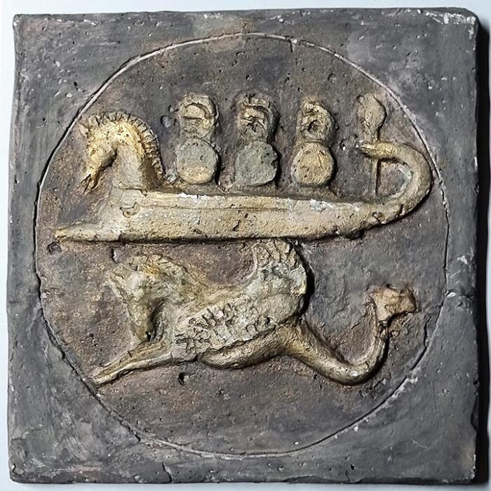 Hippocampus Holding a war boat - King of Byblos 340 BC