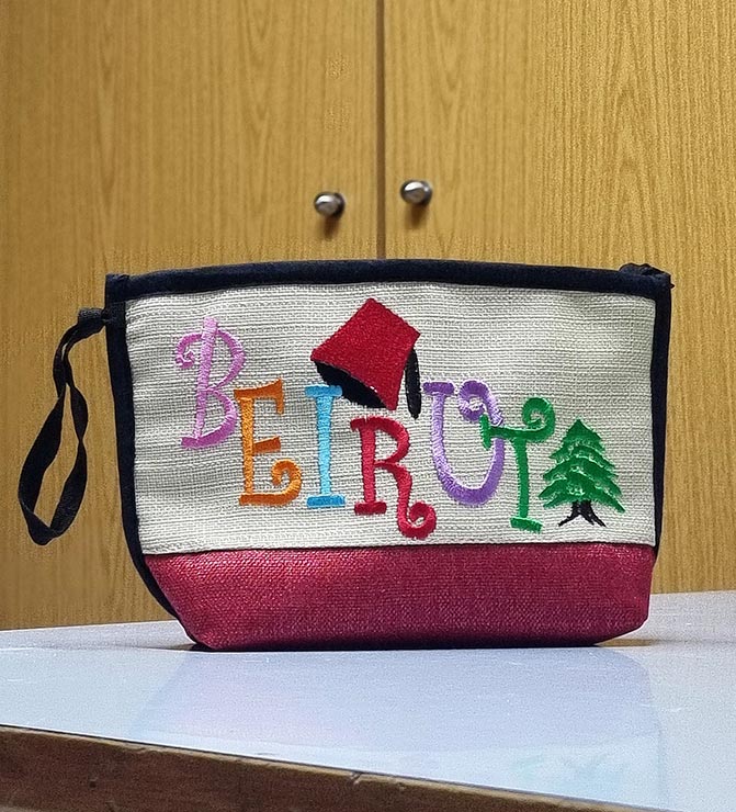 Embroidery Beirut pouch bag