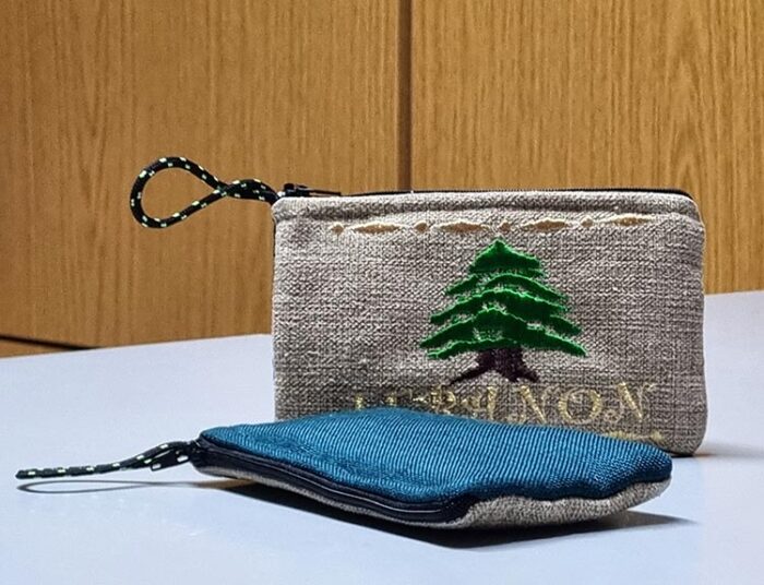 Pouch bag Cedar of Lebanon gold embroidery