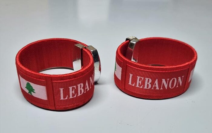 2 Wristbands - Cedar of Lebanon and flag