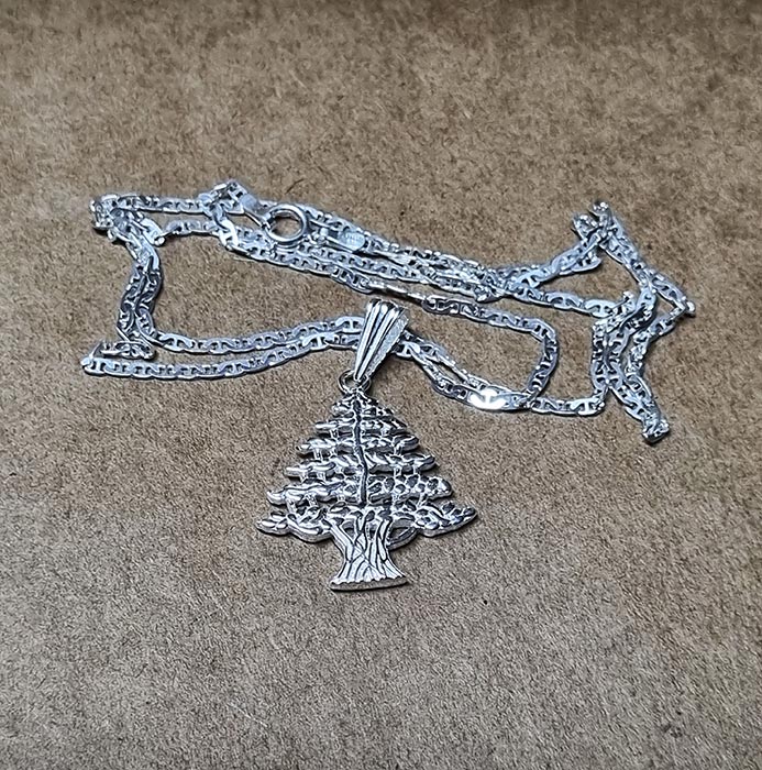 Silver Cedar jewel pendant