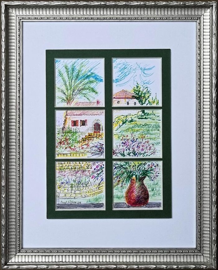 Art Window with a flower vase
