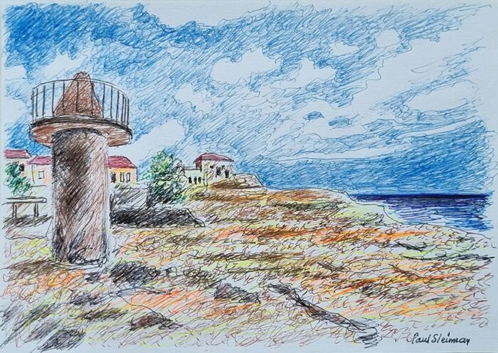 Batroun painting drawing manara lighthouse