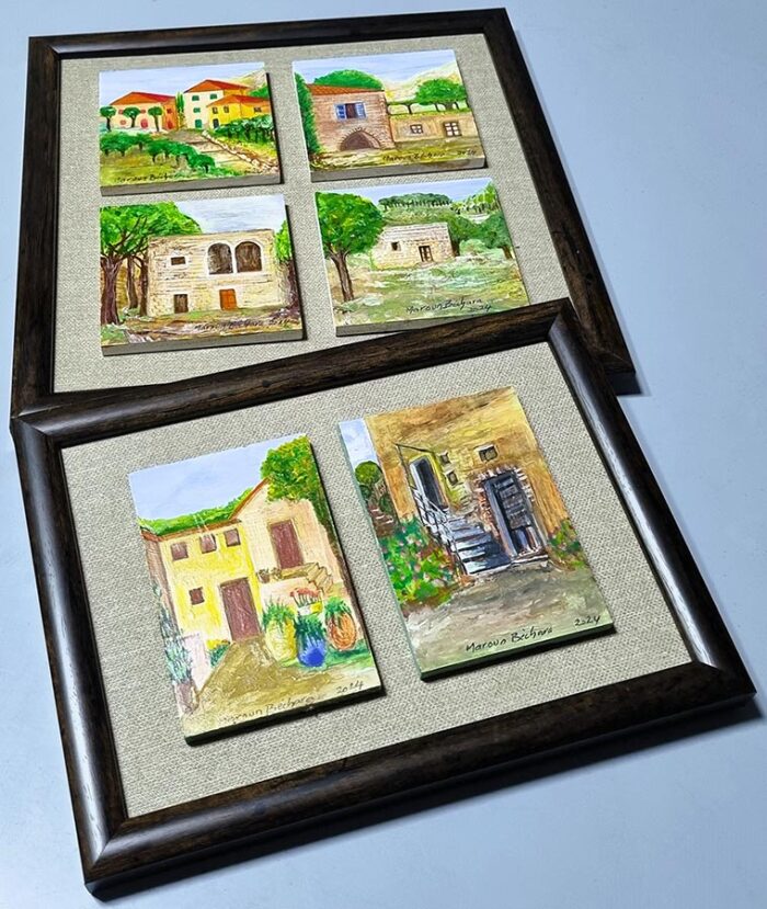 Framed art Lebanon paintings in miniature