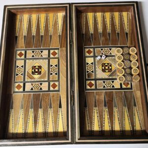 Wooden backgammon game - Image 1