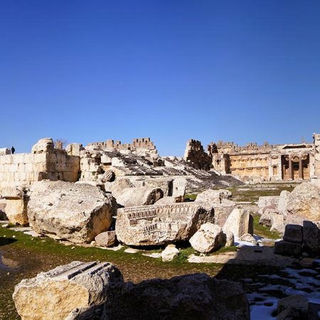 Poster Baalbek, the Columns of Jupiter and Great Court
