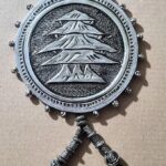 Bas-relief sculptures in a plate of tin - Cedar of Lebanon