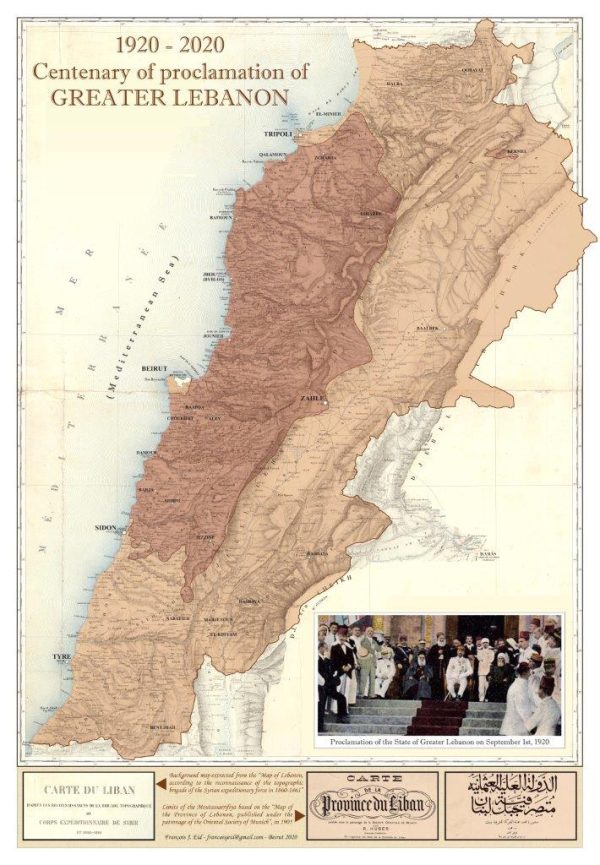 Centenaire Grand Liban carte geographique