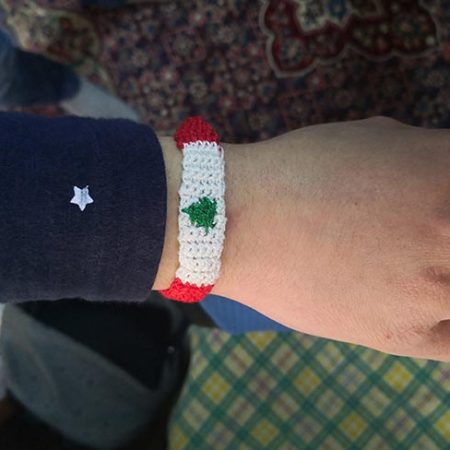 Handmade band weaving crochet wrist woolen band