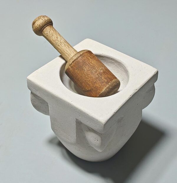 mortar engraved from natural stone