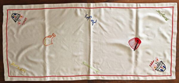 Linen tissue table runner - chemin de table