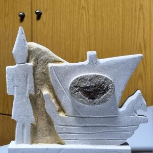 The Phoenician sculpture and the boat with fossils
