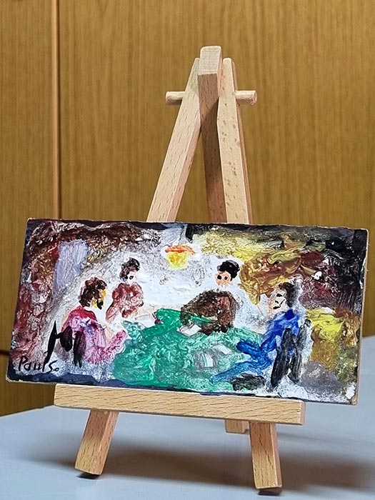 The card players in painting