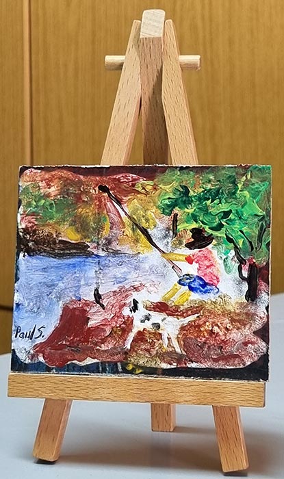 The river fisherman in art painting