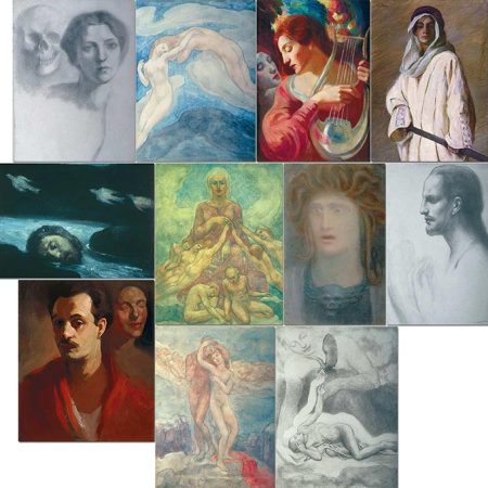 Large posters reproducing works by Gibran Khalil