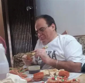 Artisan preparing lebanese magnet souvenirs