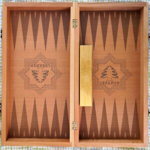 Large handmade wooden backgammon - Image 1