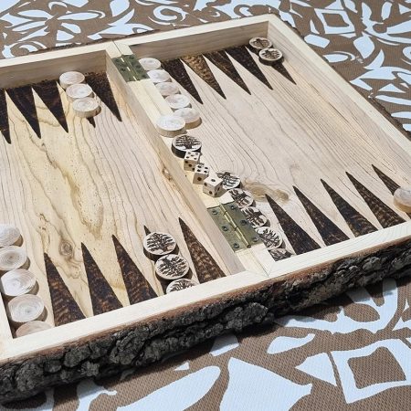 Cedar wood backgammon game