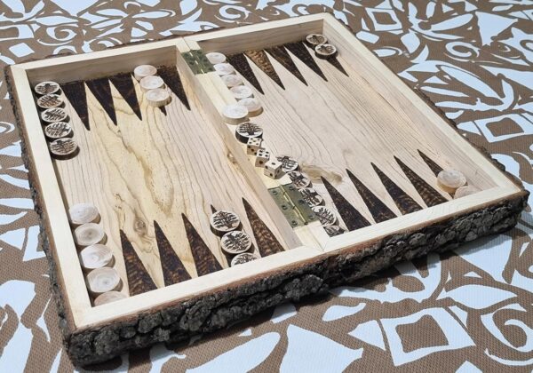 Cedar wood backgammon game