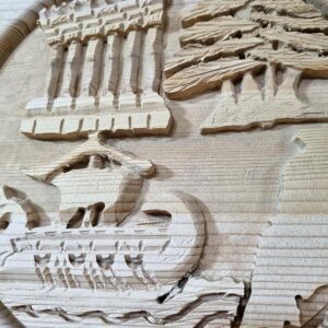 Sculpted half-logs of cedar wood - Image 3