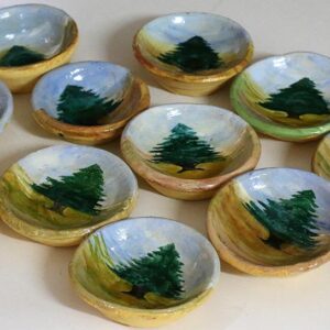 Painted clay bowl pottery - Image 1
