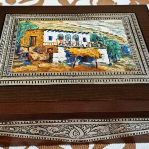Crafted tea box hardwood Joseph Matar old house painting