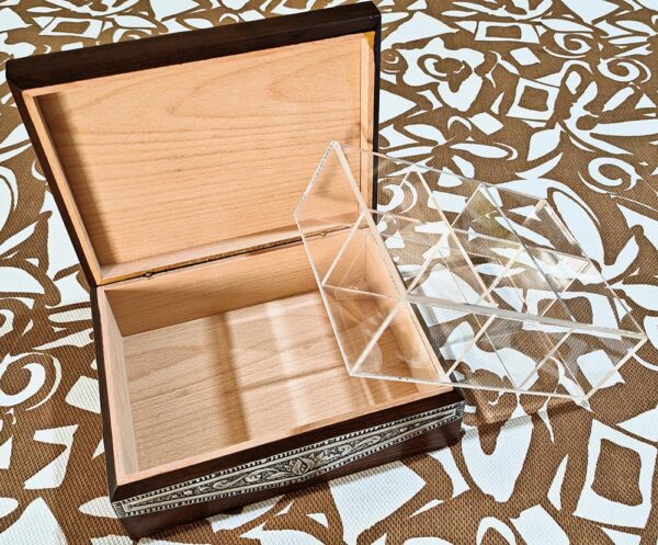 Crafted tea boxes made from hardwoods plexiglass