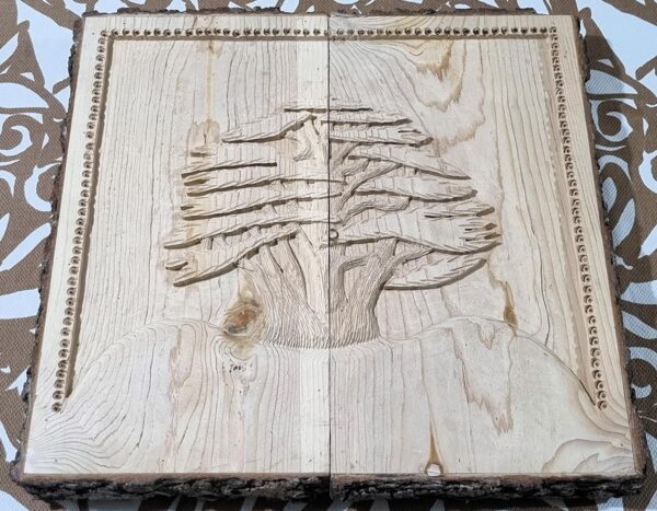 Customized engraved cedar wood backgammon game