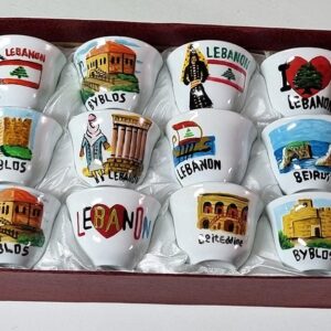 Lebanon ceramic folklore coffee cups - Image 1